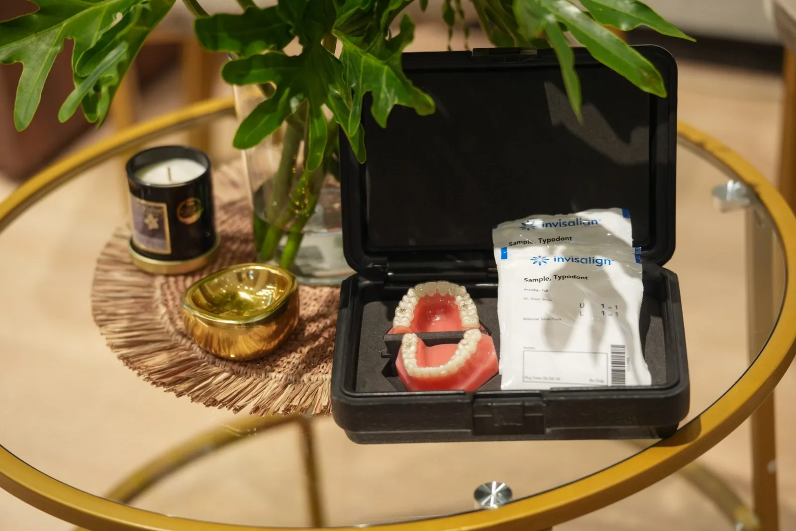 Invisalign clear aligner sample tray on display at Smiles By Dr. Cecile