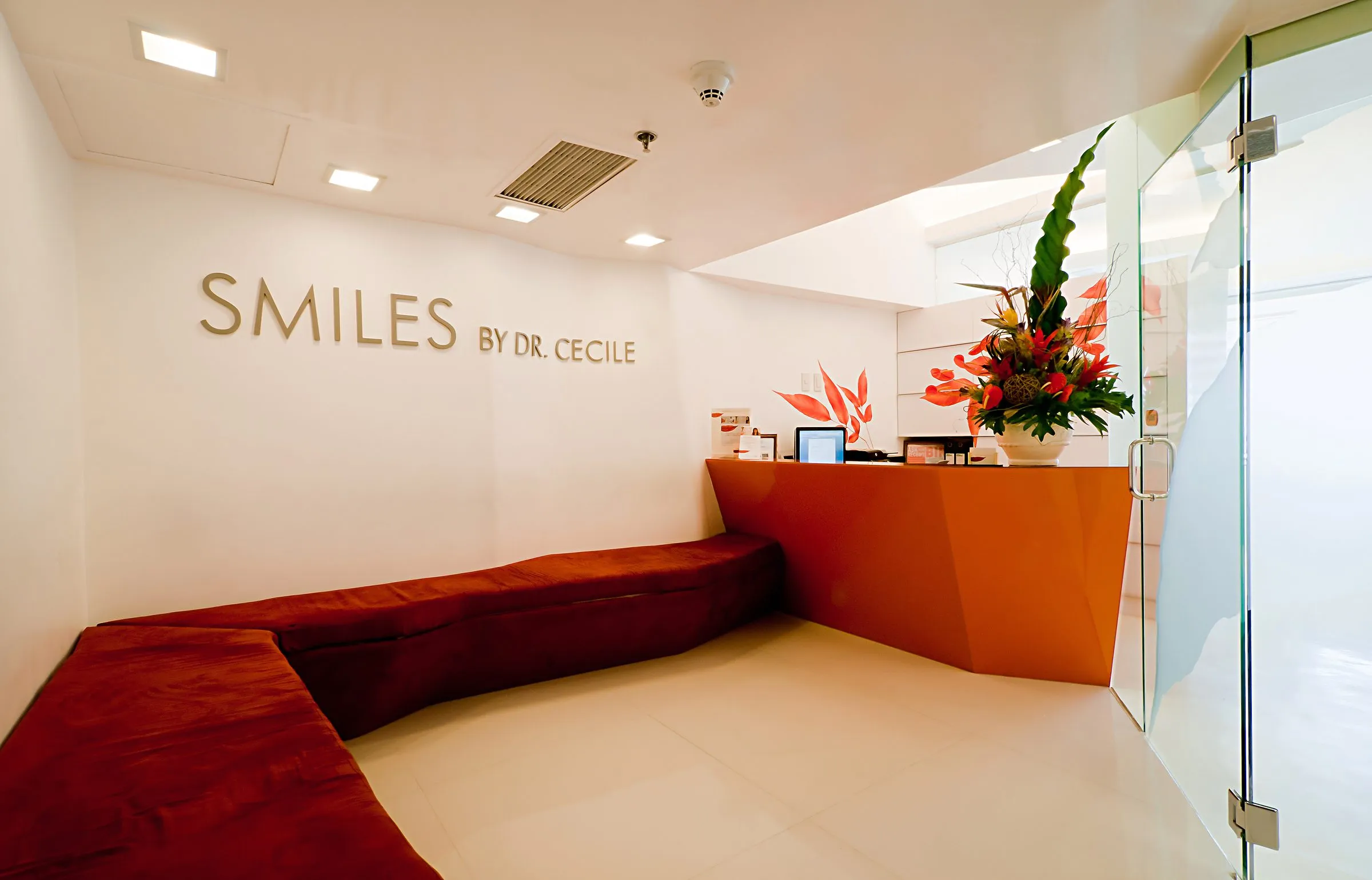 Reception at Smiles By Dr. Cecile, Ayala Center, Makati, where every checkup visit starts